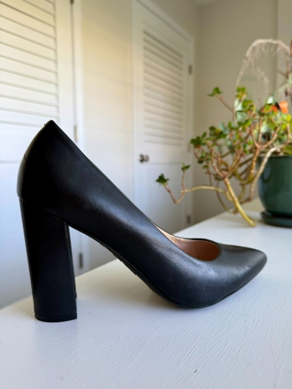 Nine West Astoria 9x9 Block Heel Pumps, Black Size 7M, Classic and Comfy